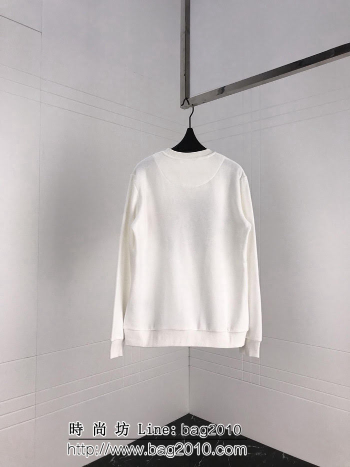 BURBERRY巴寶莉 18秋冬新款 Unisex 麥穗皇冠騎士刺繡logo 白色抓絨衛衣 ydi1932